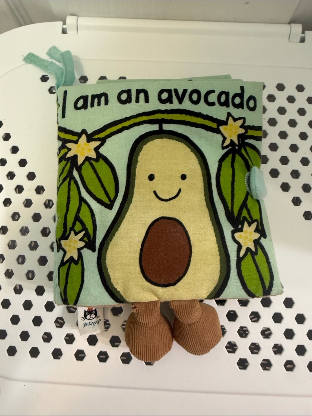 Retired Jellycat I Am an Avocado Soft Crinkle Book